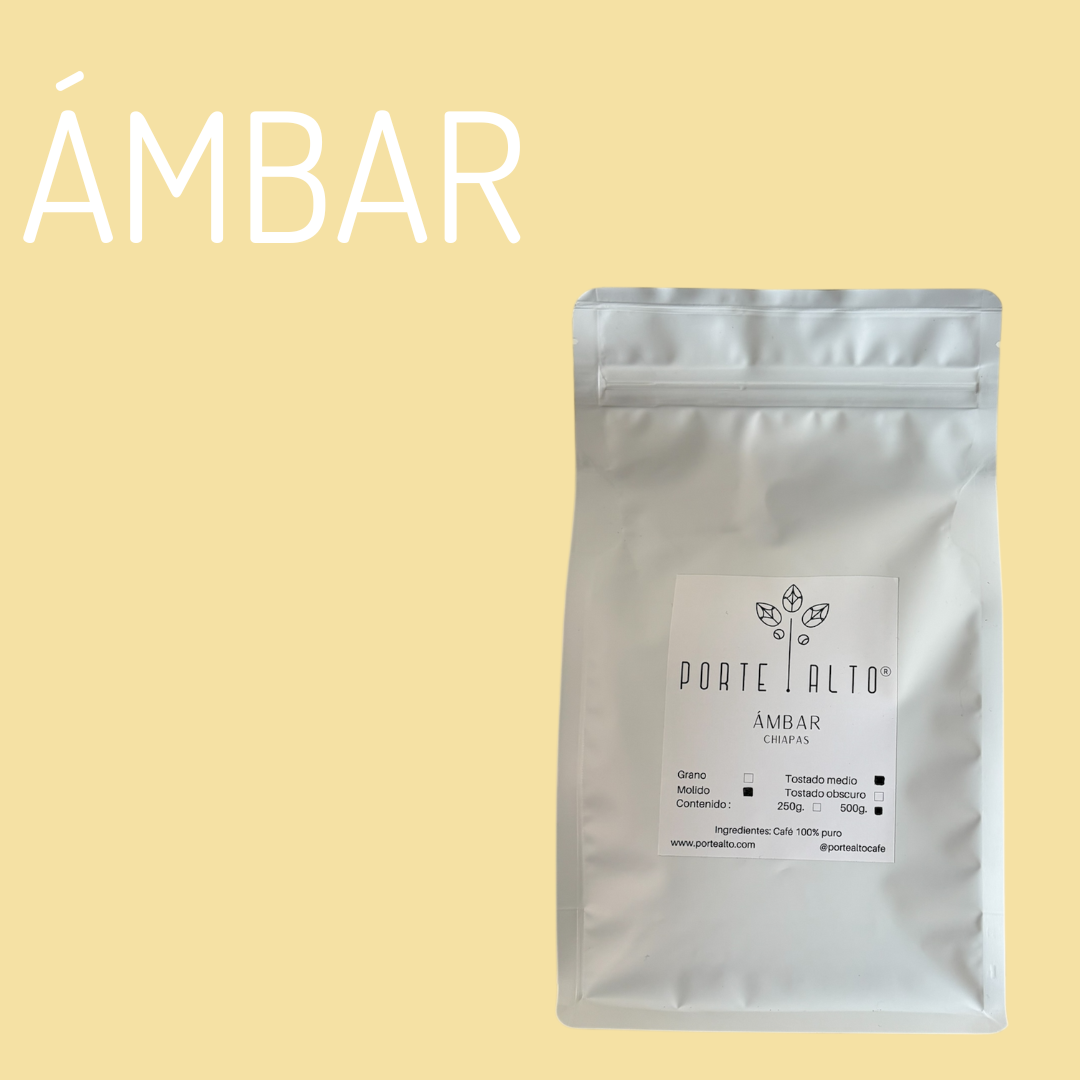 Café Ámbar tostado medio, café de Chiapas, México 